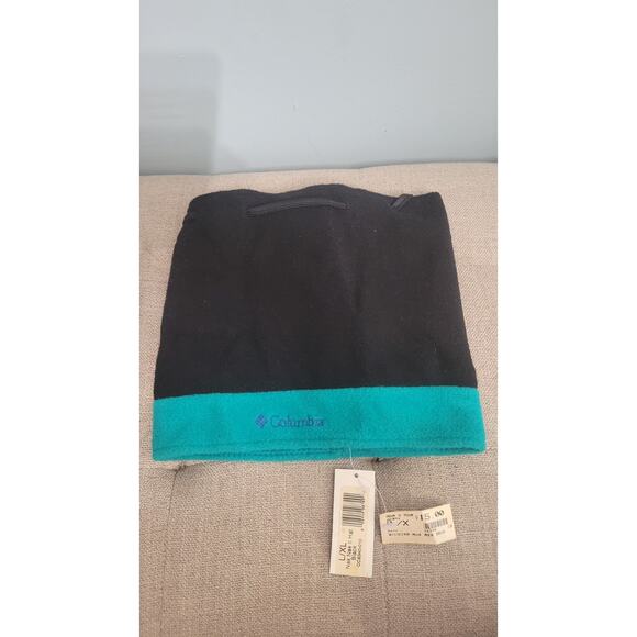 Vtg Columbia Fleece Neck Gaiter L/XL Black_Green Winter Face Cover Warmer NWT... - Picture 1 of 6